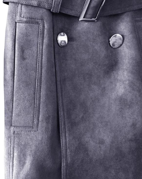 Vintage Suede Trench Coat Mens Mid Length Double-breasted Jacket Belted Parka