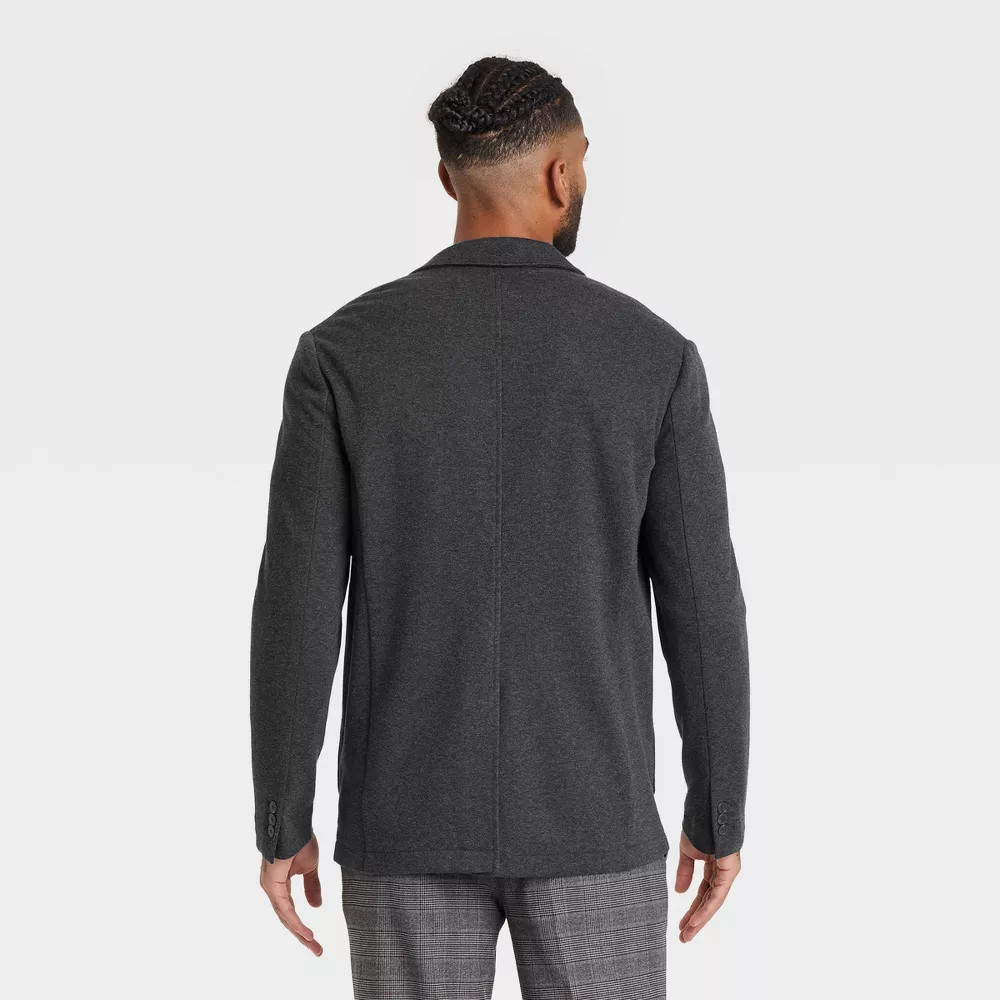 Men Comfort Wear Knit Blazer – Goodfellow & Co Charcoal Gray S