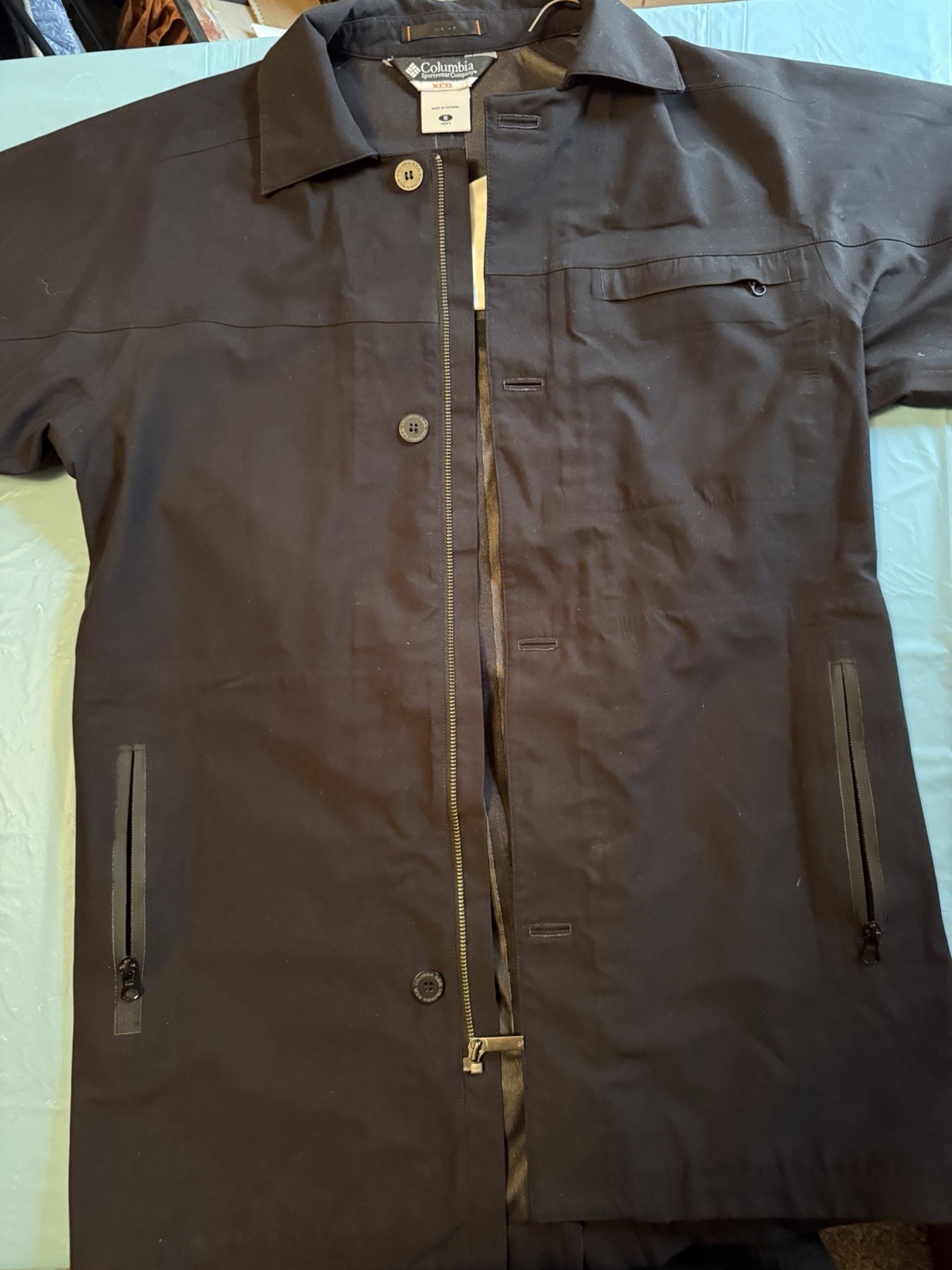 Columbia Men’s Black Full Zip Softshell Jacket w/ Pockets Midweight Size S