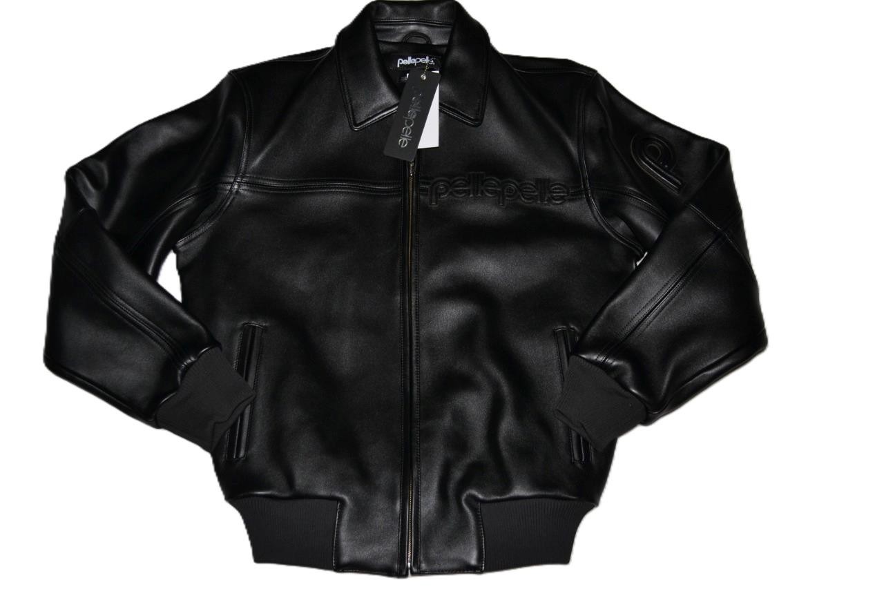 AUTHENTIC MEN’S CORDED PELLE PELLE CLASSIC LEATHER JACKET BLACK All Sizes