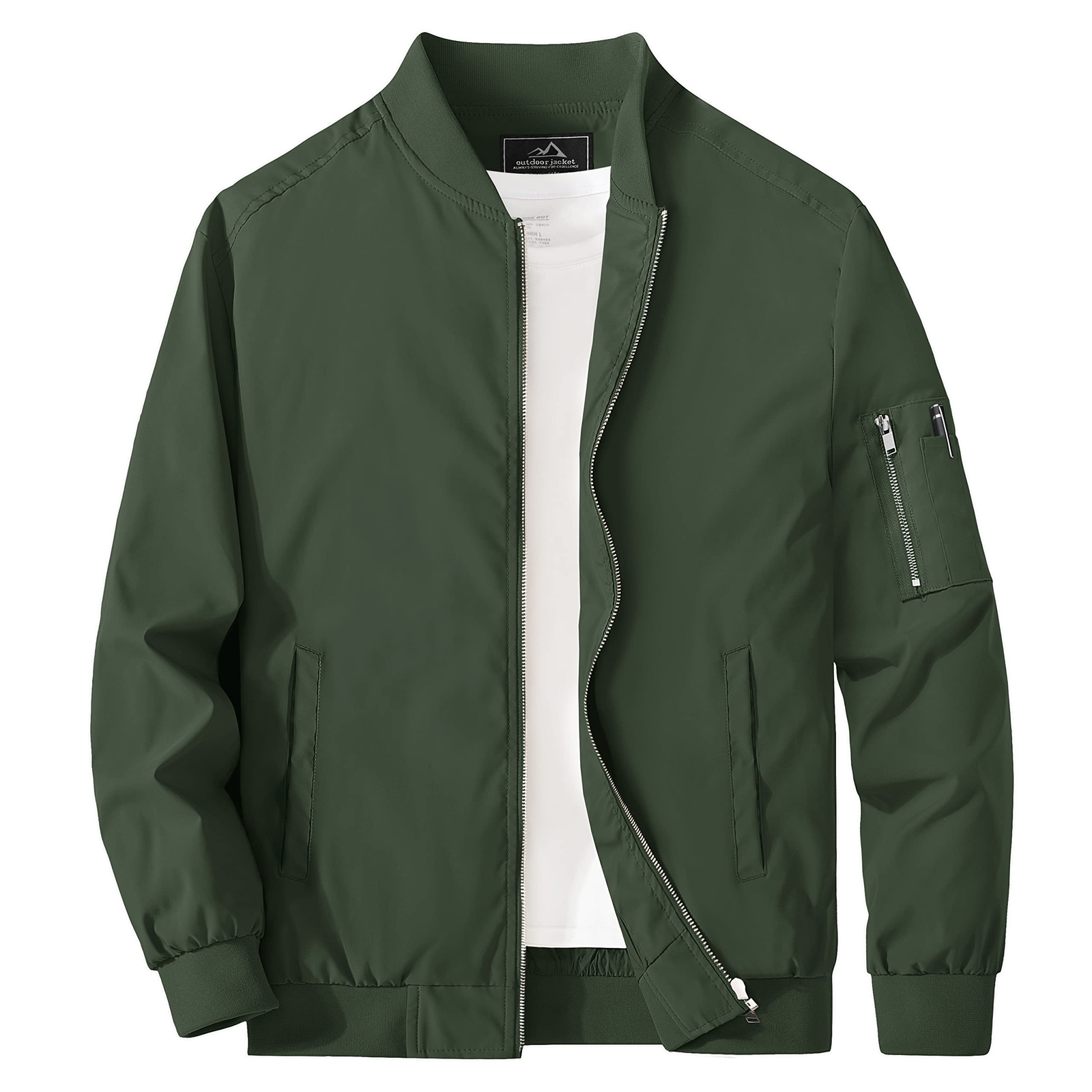 Men’s Bomber Jackets Lightweight Water Resistant Full Zipper Casual Windbreaker