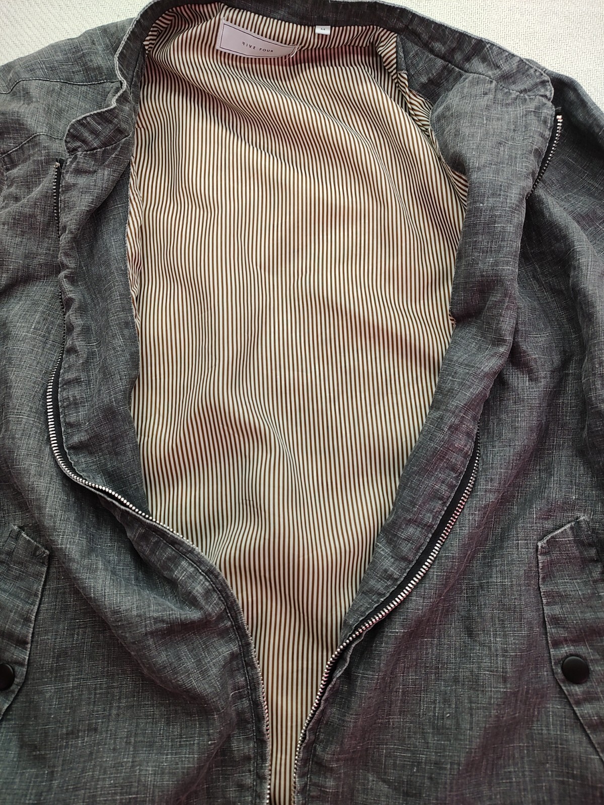 Five Four Men’s Jacket Size Medium Gray Zip Front Button Pockets