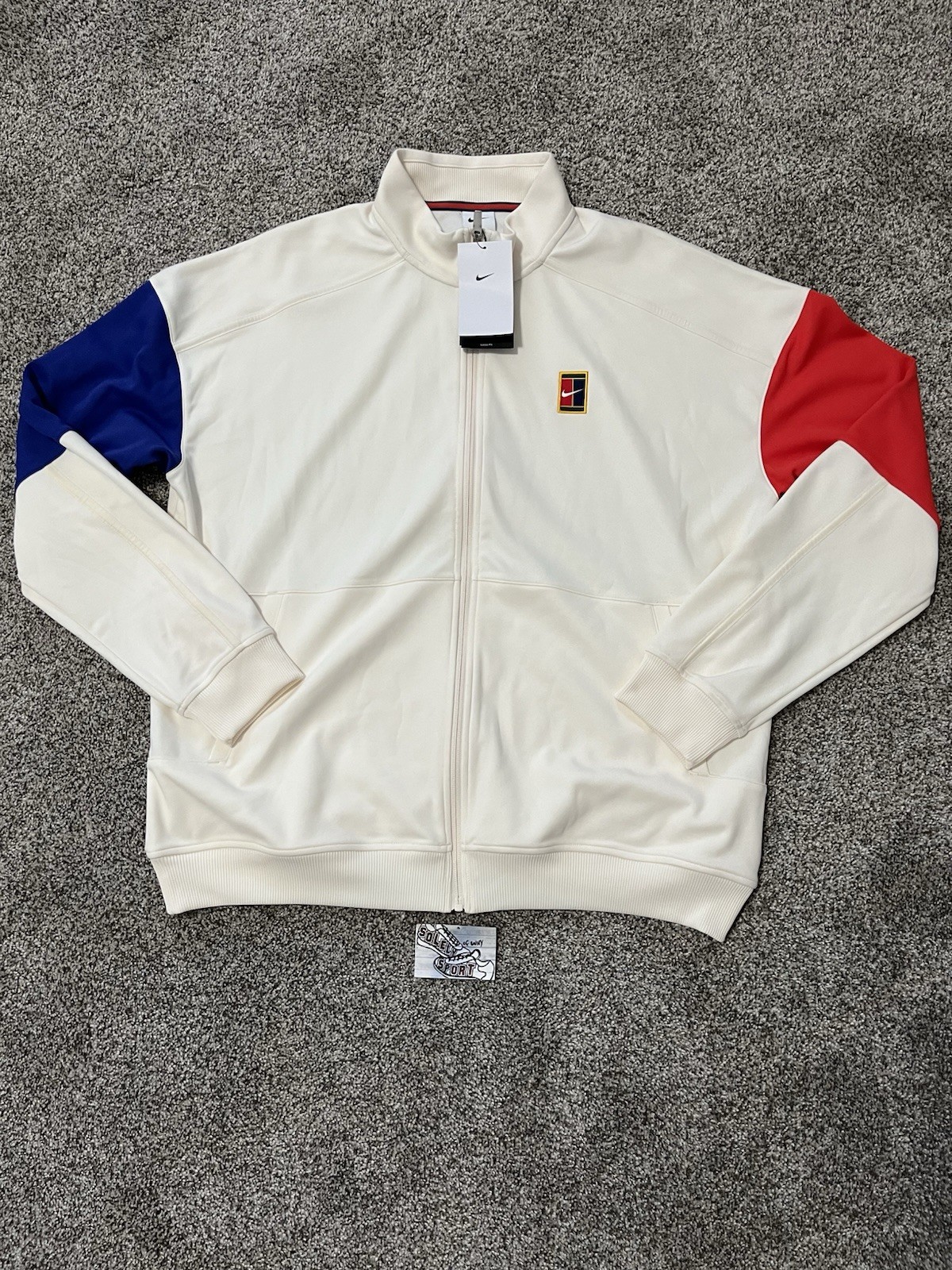 New Nike Court Heritage Tennis Full Zip Jacket Coat Pullover Sweater Mens Size