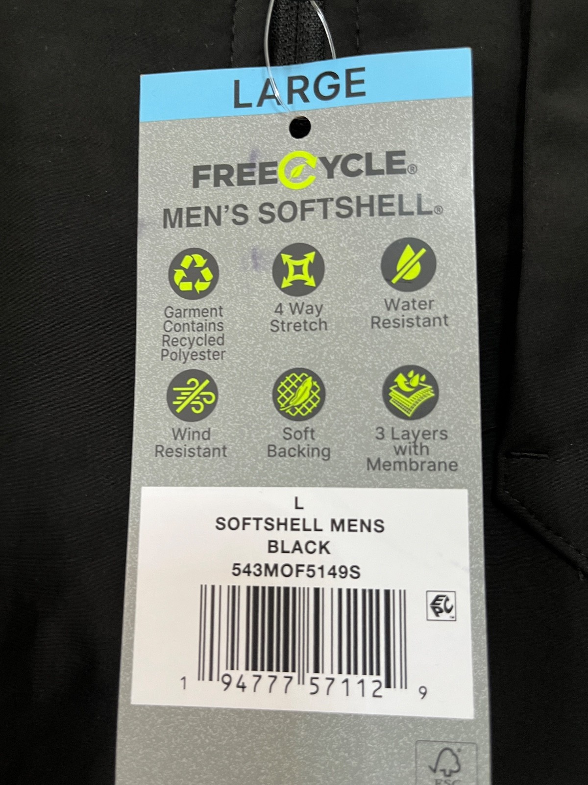 Free Country Men’s 3-Layer Bonded Fabric Wind/Water Resistant Softshell Jacket B