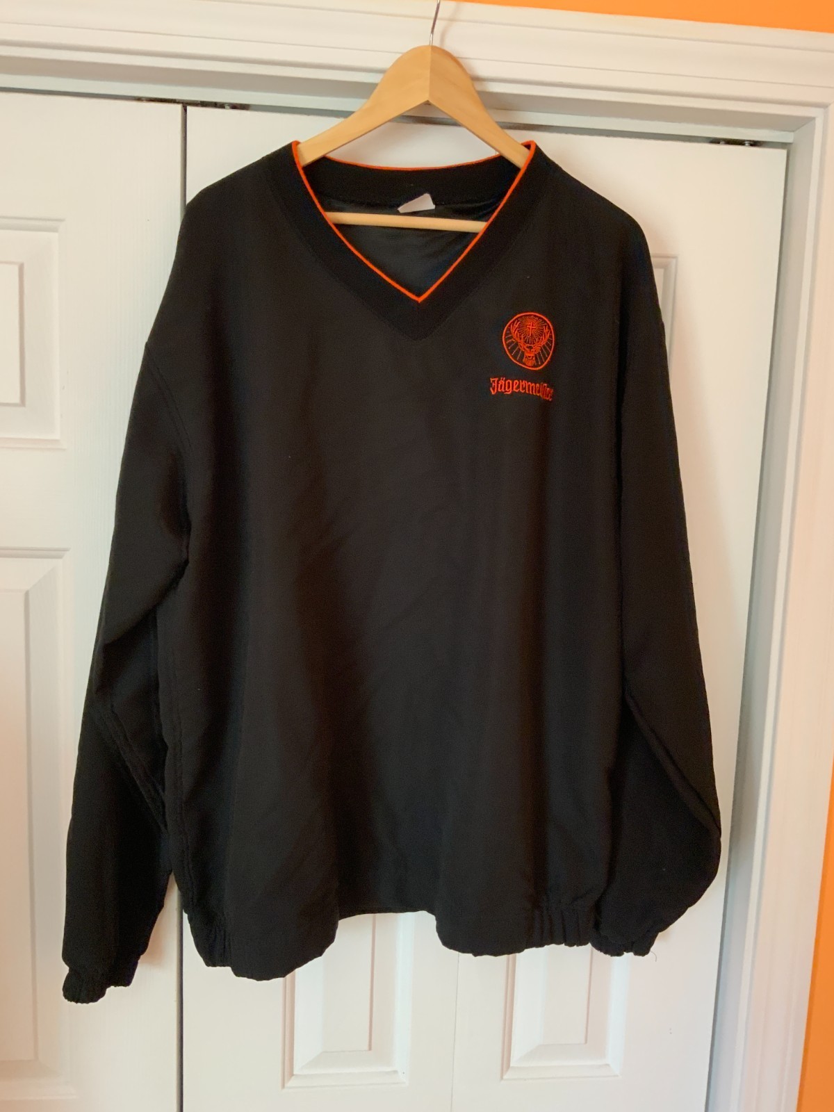 Jagermeister pull on black long sleeve Jacket shirt Men’s embroidered logo XL