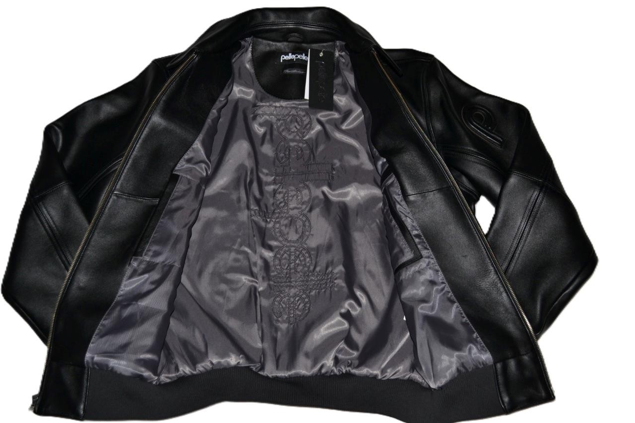 AUTHENTIC MEN’S CORDED PELLE PELLE CLASSIC LEATHER JACKET BLACK All Sizes