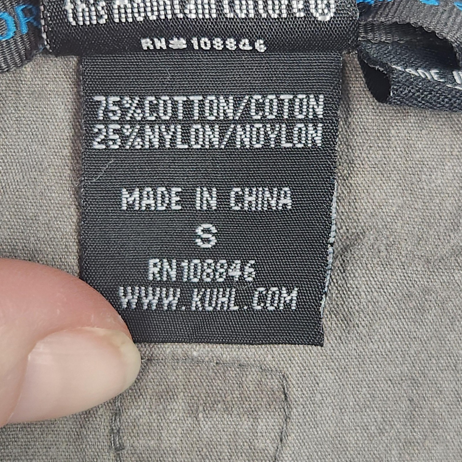 Kuhl Burr Jacket Mens Small Gray Canvas Full Zip Stand Collar Windbreaker Hiking