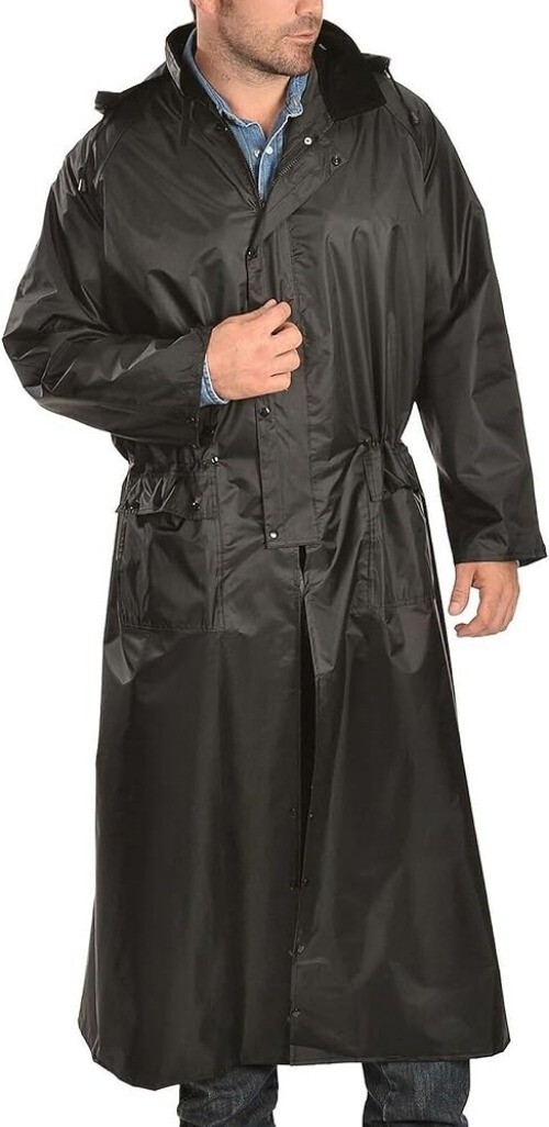 Double S M&F Western Saddle Slicker Rain Coat Poncho – Black