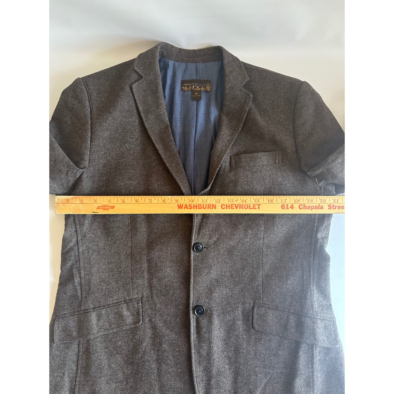 Pronto Uomo Blue Men’s Blazer Brown Wool Blend Sport Coat Jacket Size Medium