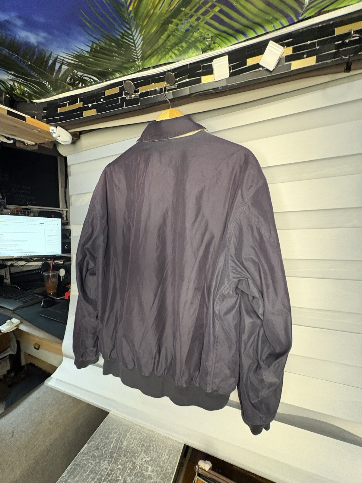 St. John’s Bay Men’s Gray Bomber Jacket Full Zip Pockets Solid Short XL