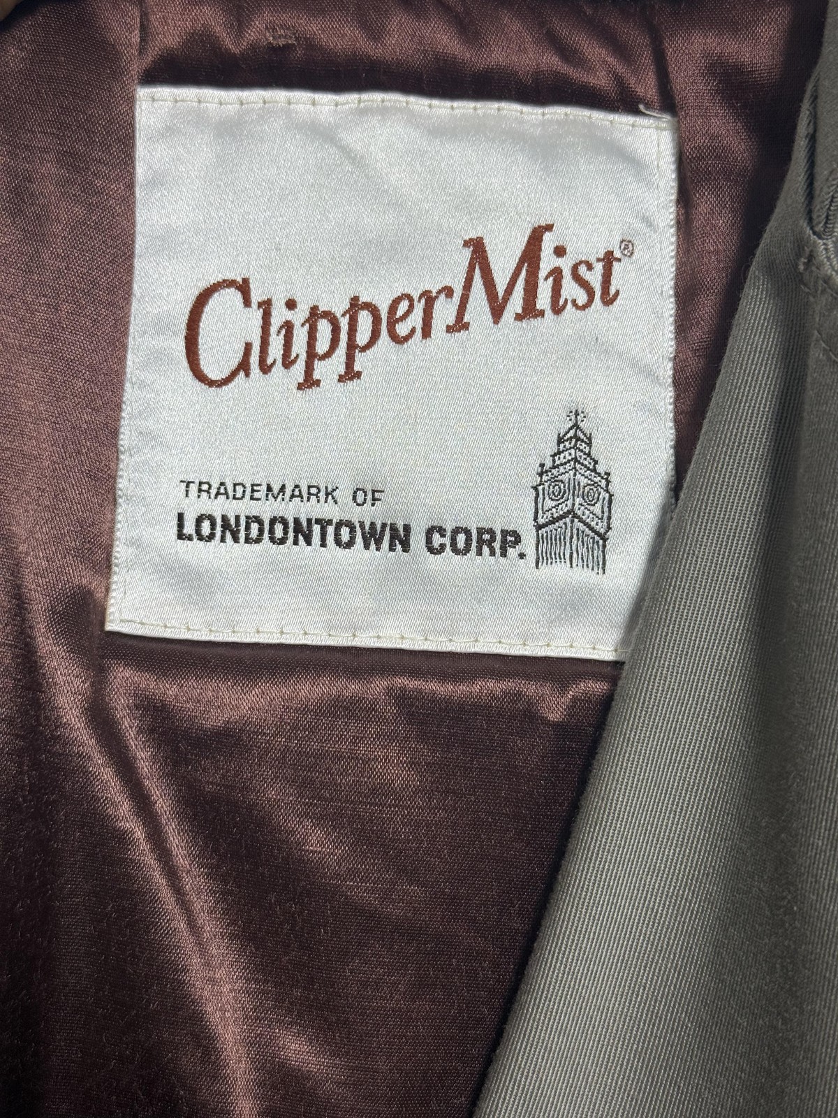 ClipperMist Trench Coat Mens 40 Short Double Breasted Belted Removable Liner