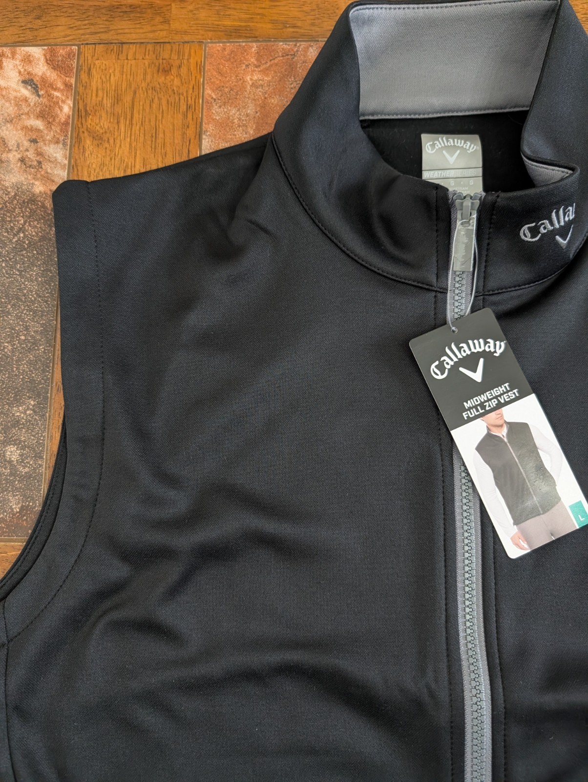 Callaway Midweight Full Zip Vest Black Men’s Golf Business Dad NWT L Large