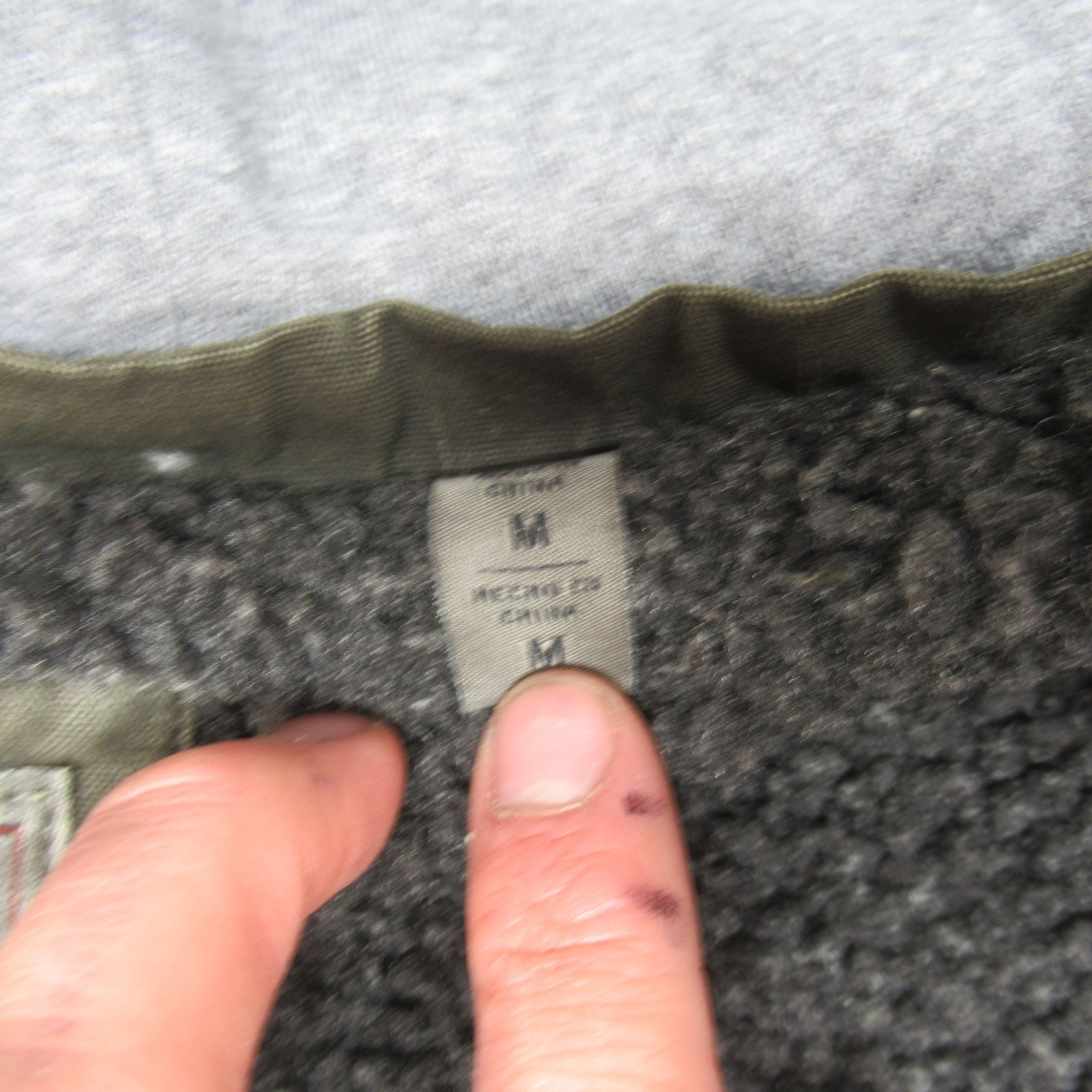 Levis Jacket Mens Medium Green Sherpa Lined Drawstring Hooded Field Full Zip