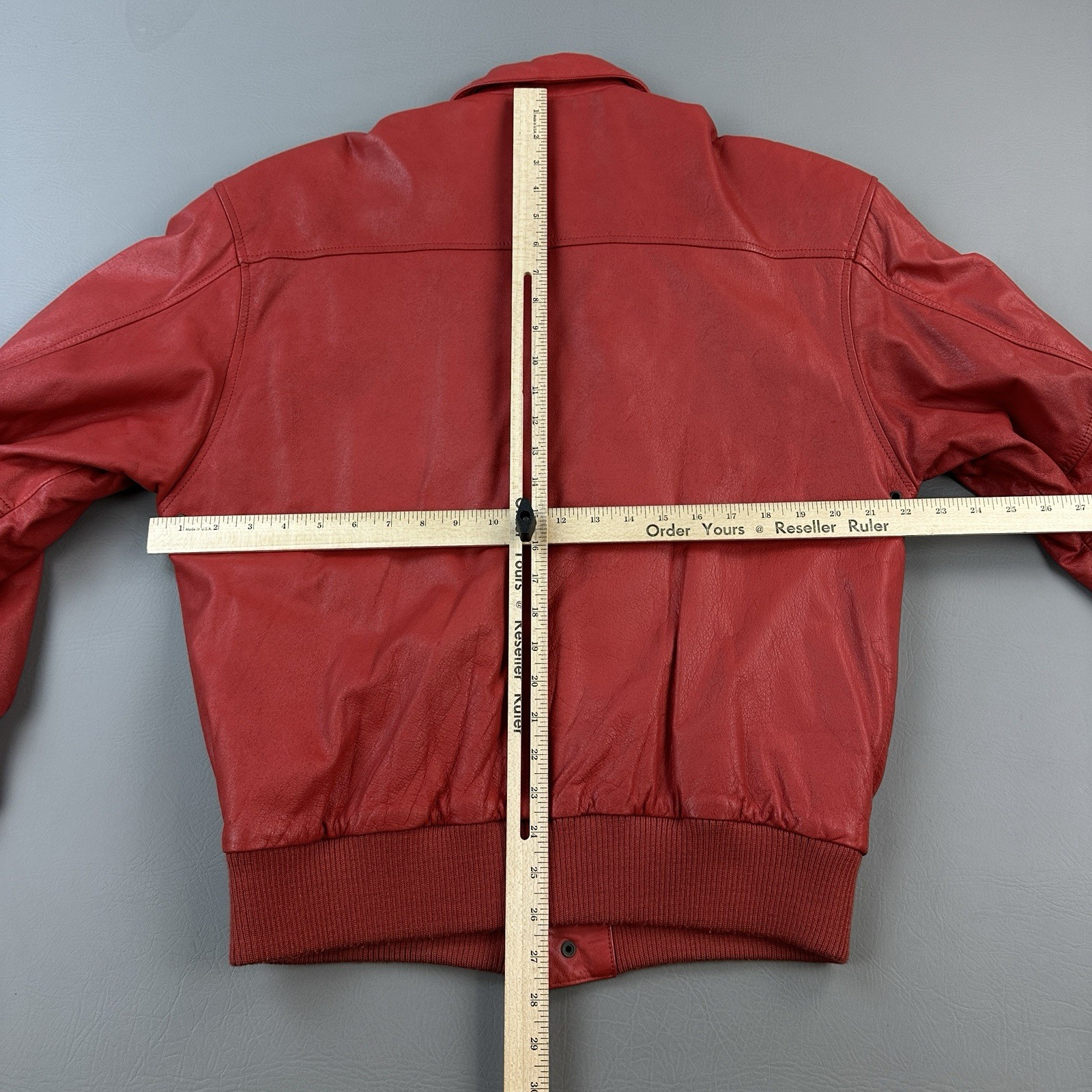 Vintage Pelle New York Milano Jacket Medium Red Leather Bomber Full Zip 90s