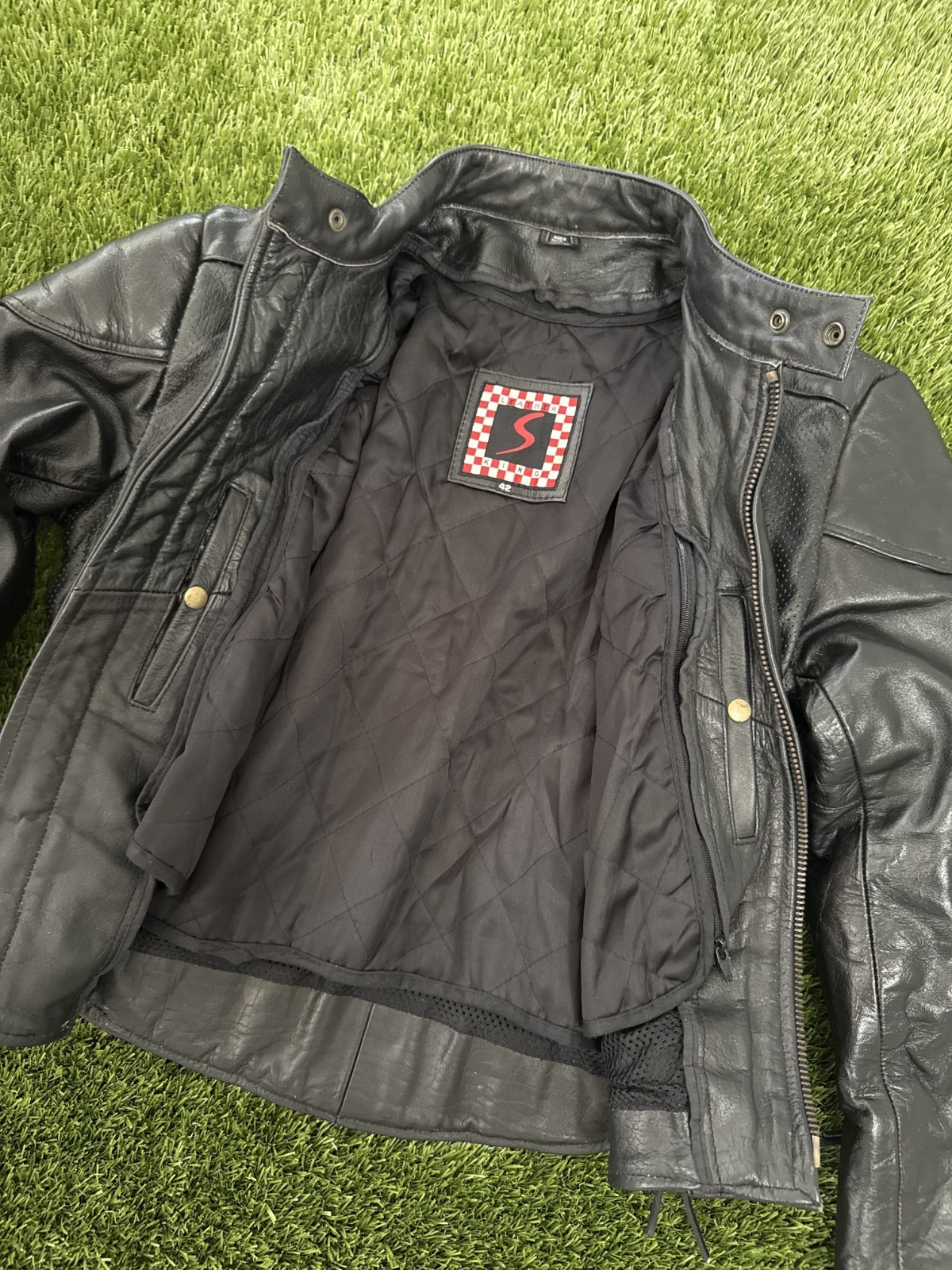 Black Leather King Biker Jacket 100% Real Leather – Great Condition