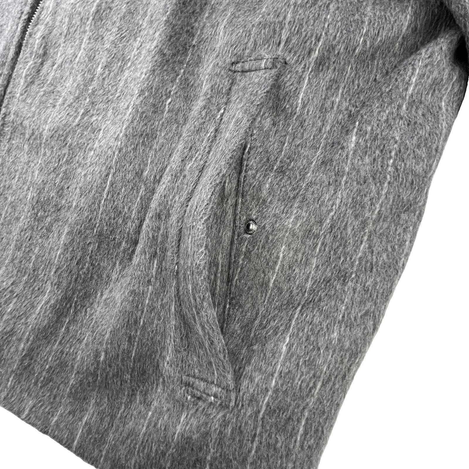 Vintage H&M Jacket Mens XL Gray Pinstripe Full Zip Lined Coat Polyester