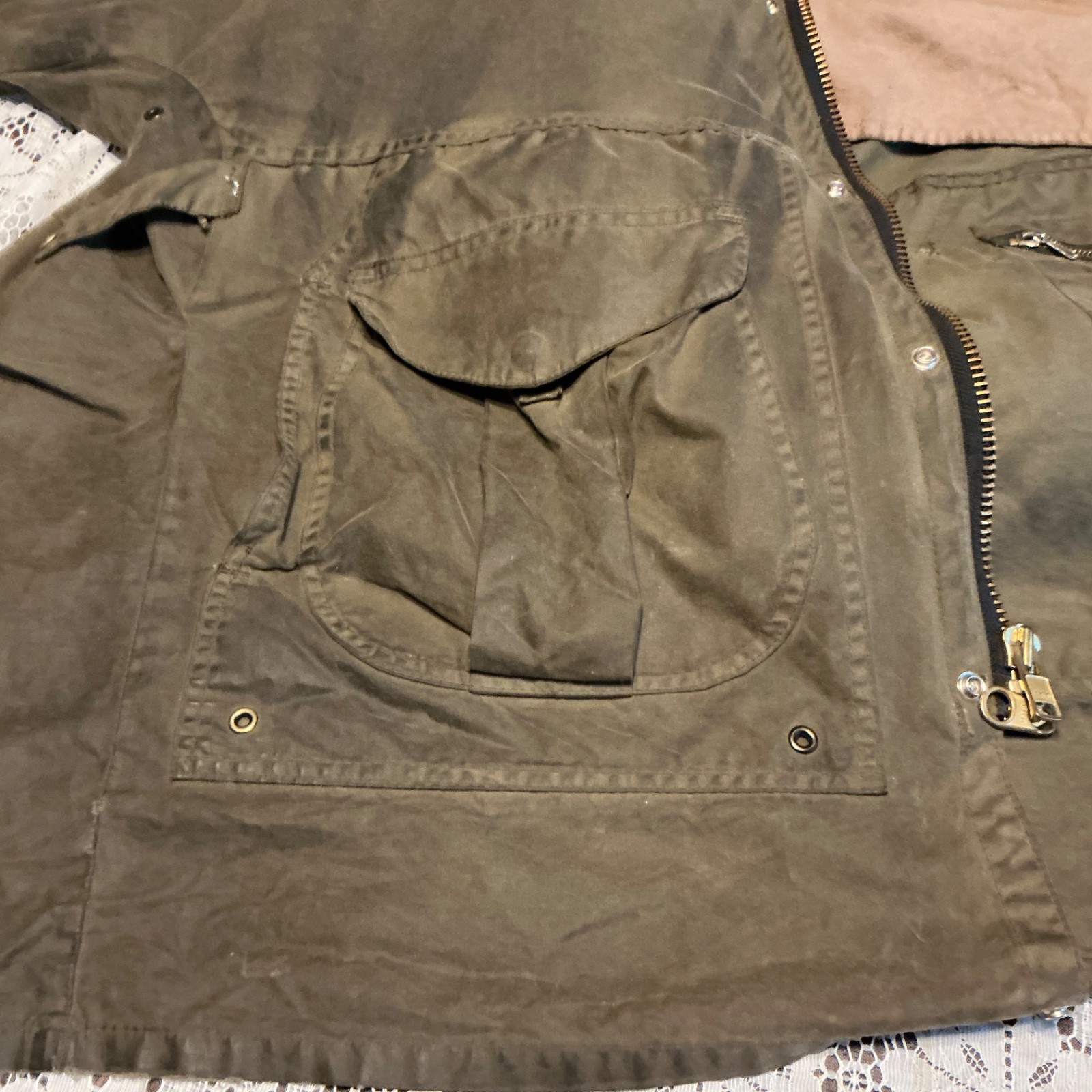 Filson 1438N All Season Rain Coat Men’s large Oil Finish Cover Cloth 6oz used