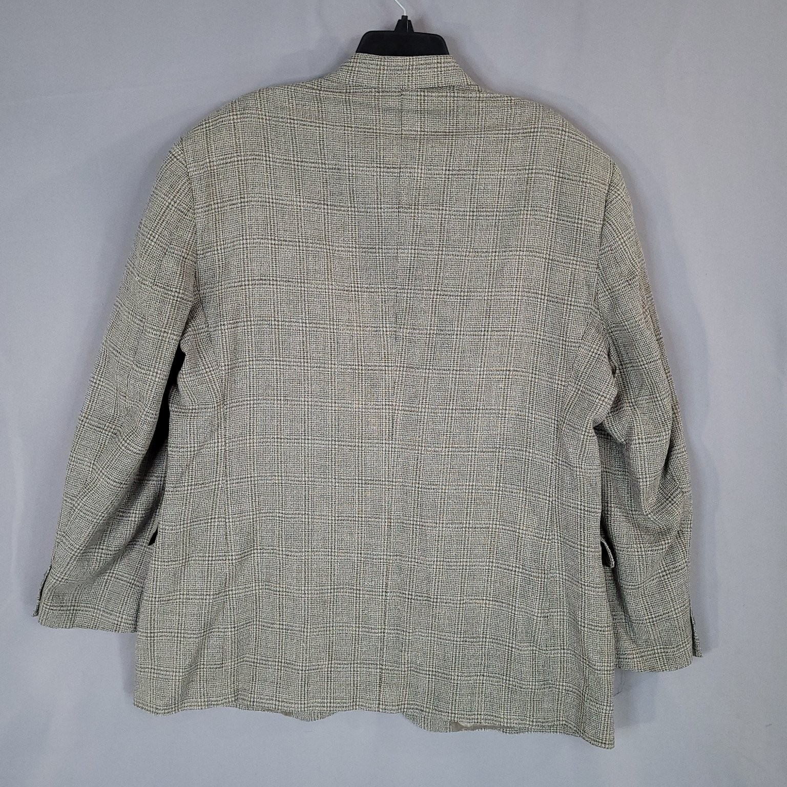 Haggar Men’s Blazer Size 46 Beige Plaid Dry Clean Only