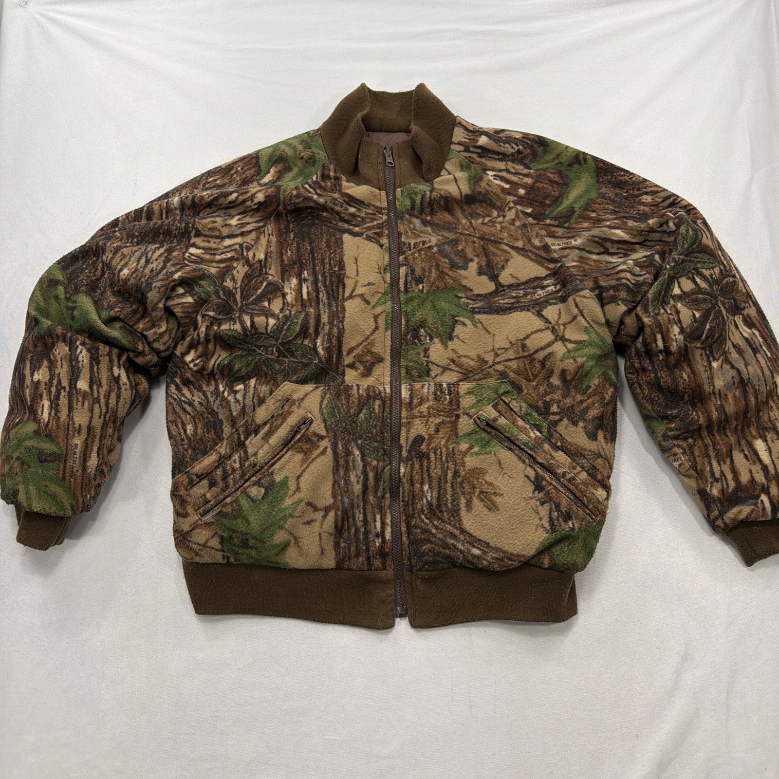 VTG Cabela’s Reversible Puffer Jacket Realtree Camo Goose Down Brown Mens Size L