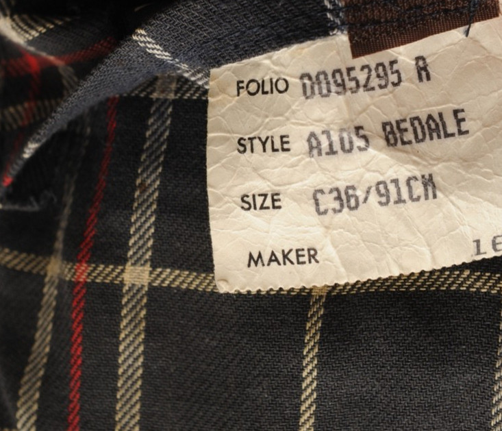 VINTAGE MEN’S BARBOUR A105 BEDALE WAX JACKET SIZE C 36 91 CM BLUE
