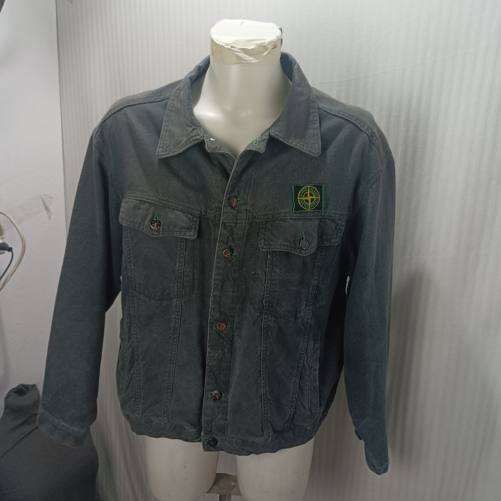 item e7189 rare vintage stone island jacket size L/XL jeans black discolored