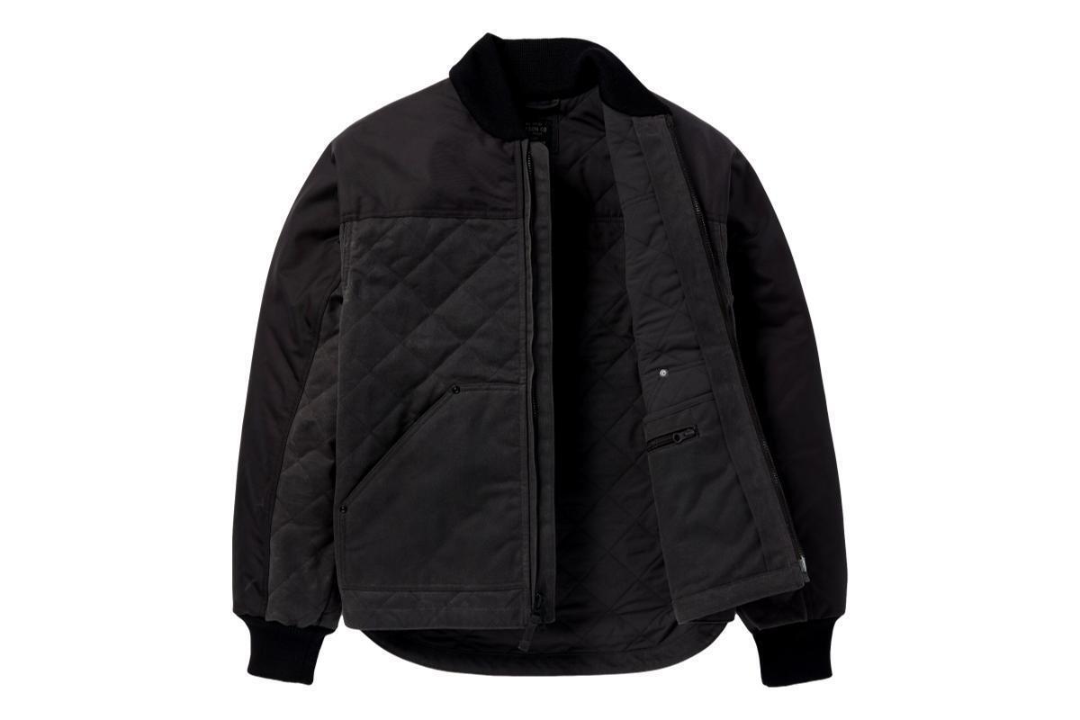 Filson Alcan Quilted Jacket 20174629 Cinder Dark Grey Motorcycle Black Cordura