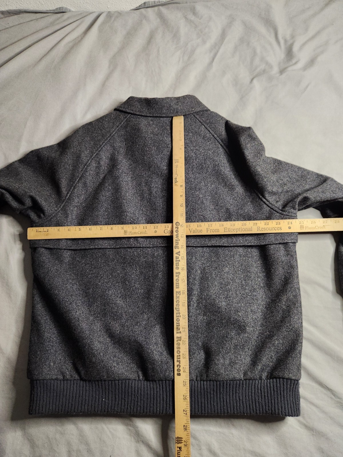 Vintage 80s Pendleton Wool Flannel Lined Bomber Jacket Mens Size Large Gray USA