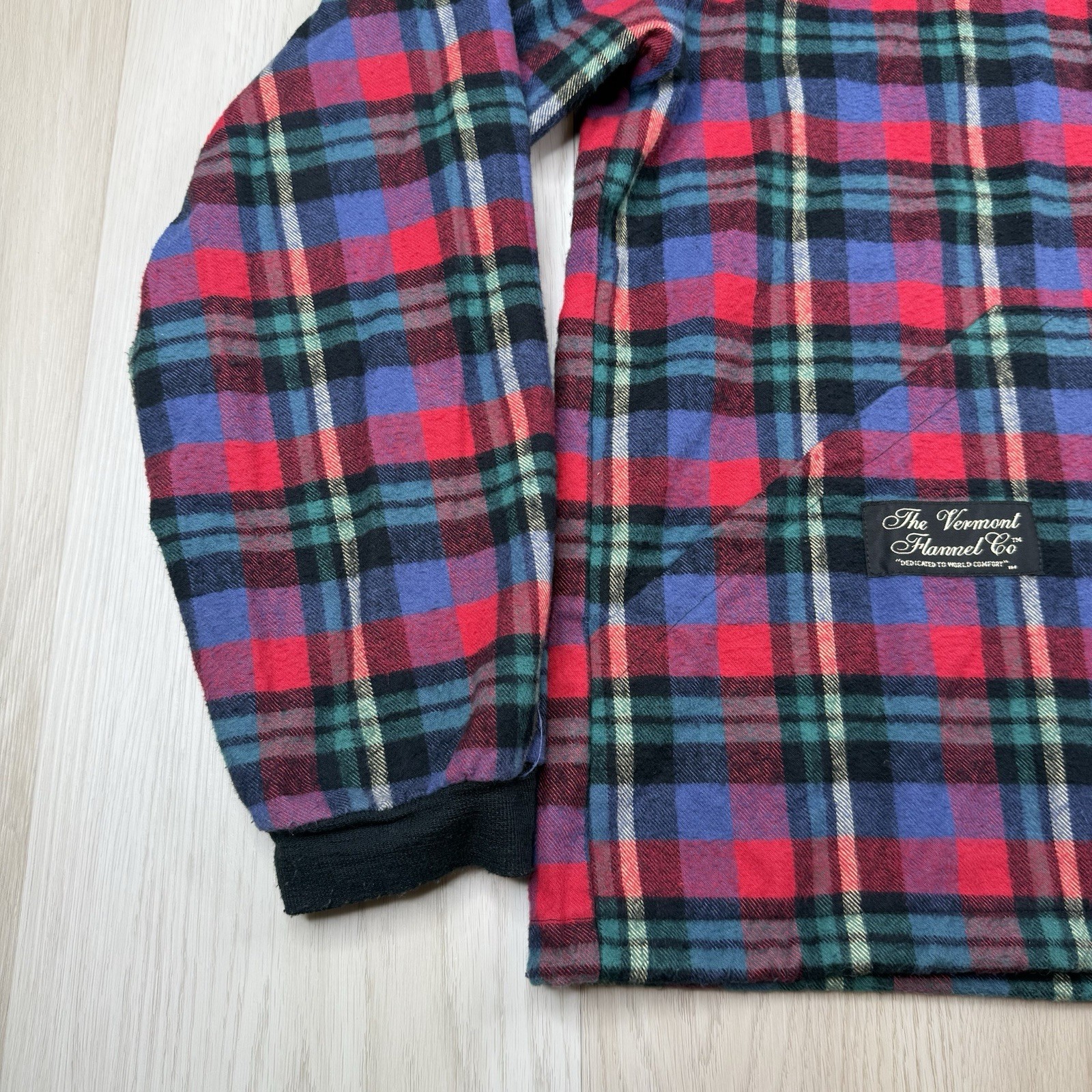 The Vermont Flannel Co Hoodie Mens Large Made In USA Plaid Pullover Henley