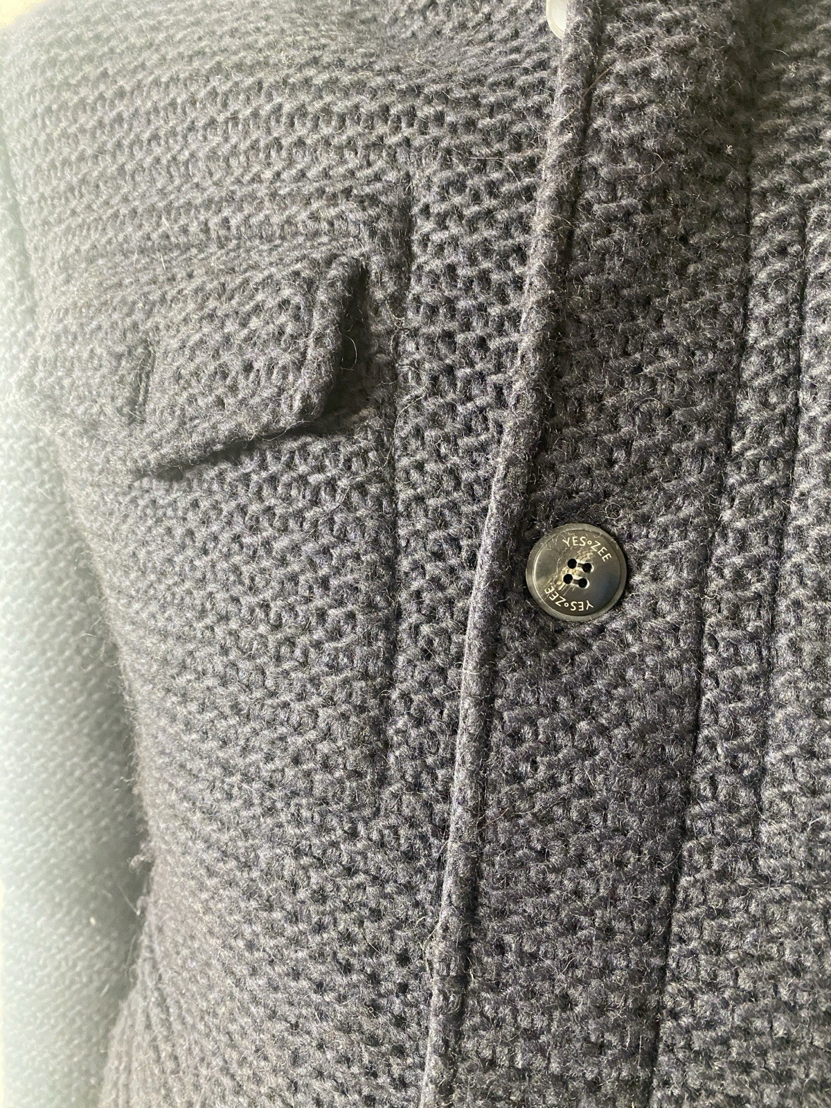 YES ZEE by Essenza winter knitted jacket inner wool pockets size 48/M