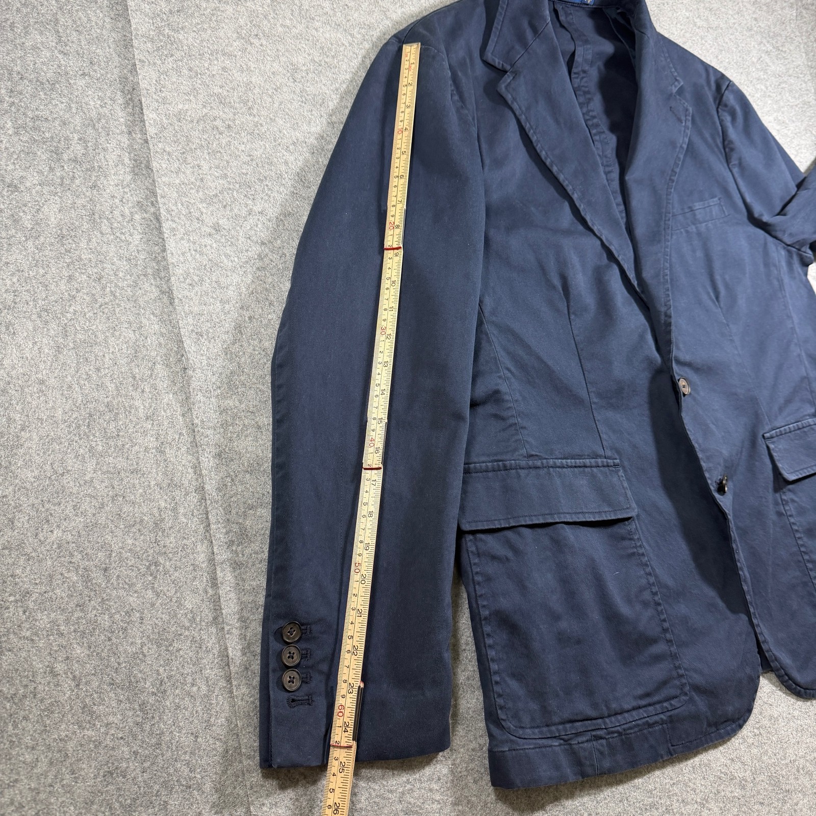 Polo Ralph Lauren Sport Coat Mens XXL Navy Two Button Notch Lapel Cotton Blazer