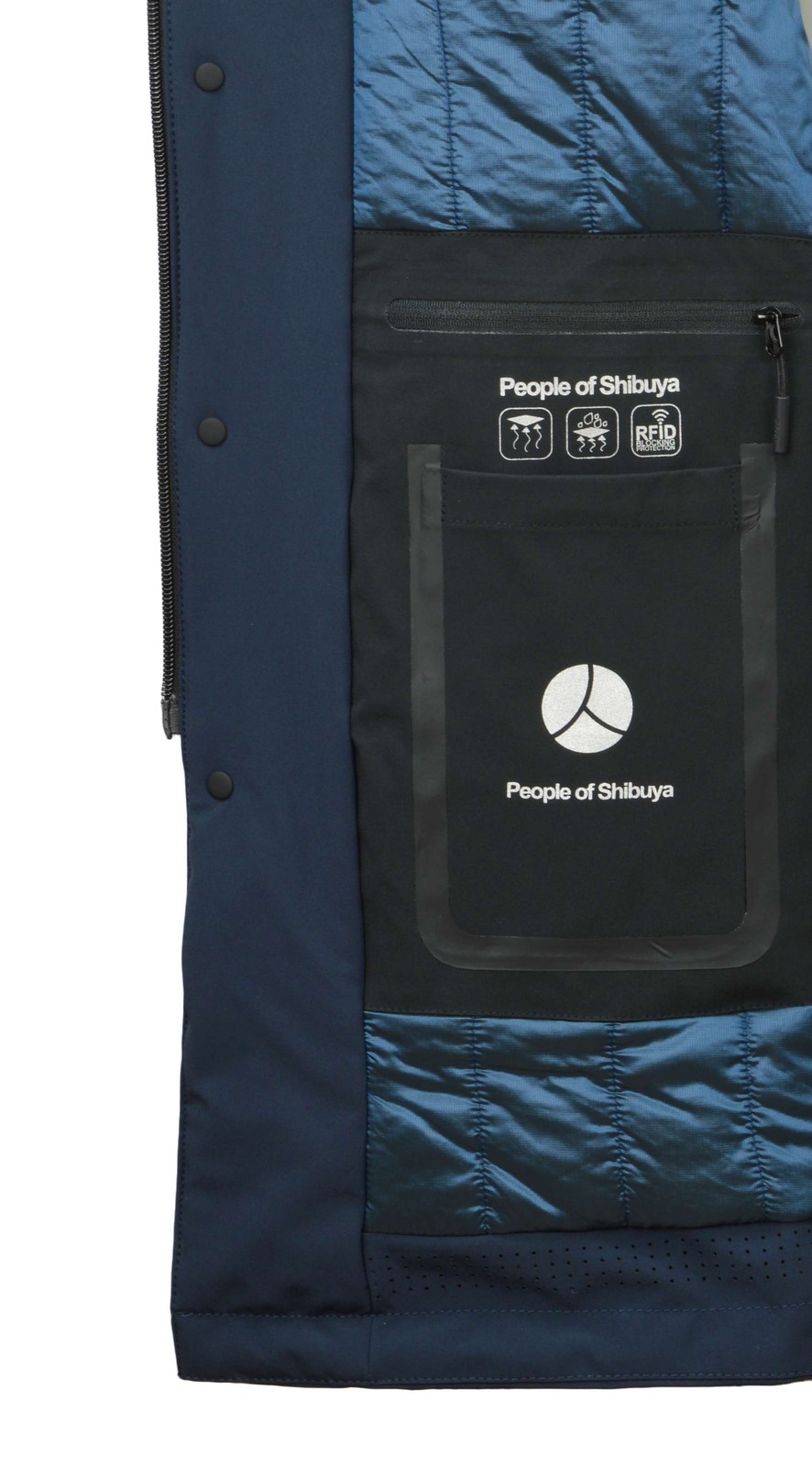 PEOPLE OF SHIBUYA Men’s Blue Padded Trench Parka BOKU PM766 790