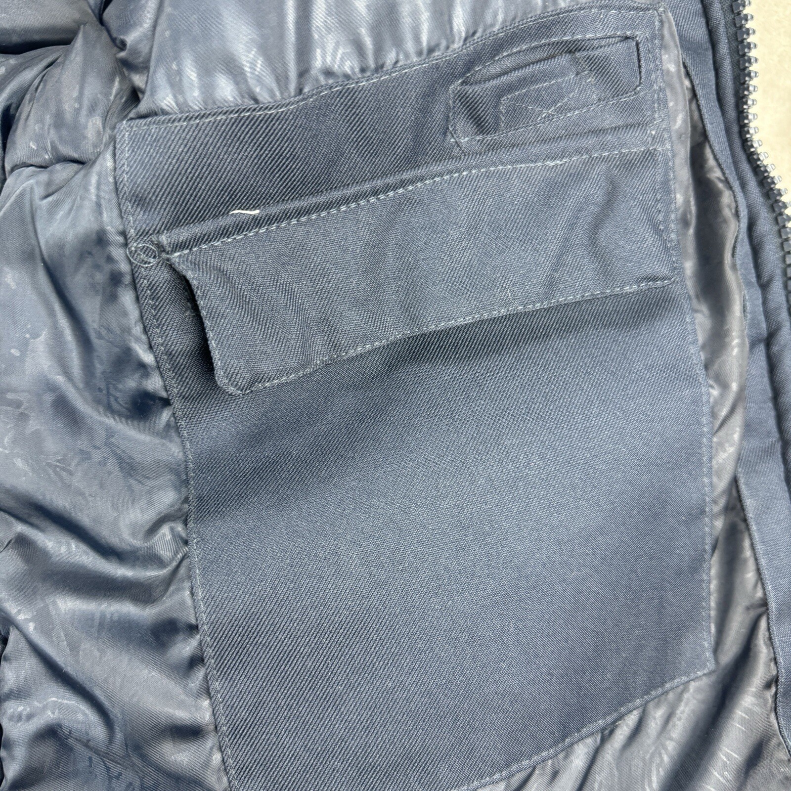 Awaknd Land All-Season Weather Hooded Blue Parka Coat Jacket Fur Hood Lining XL
