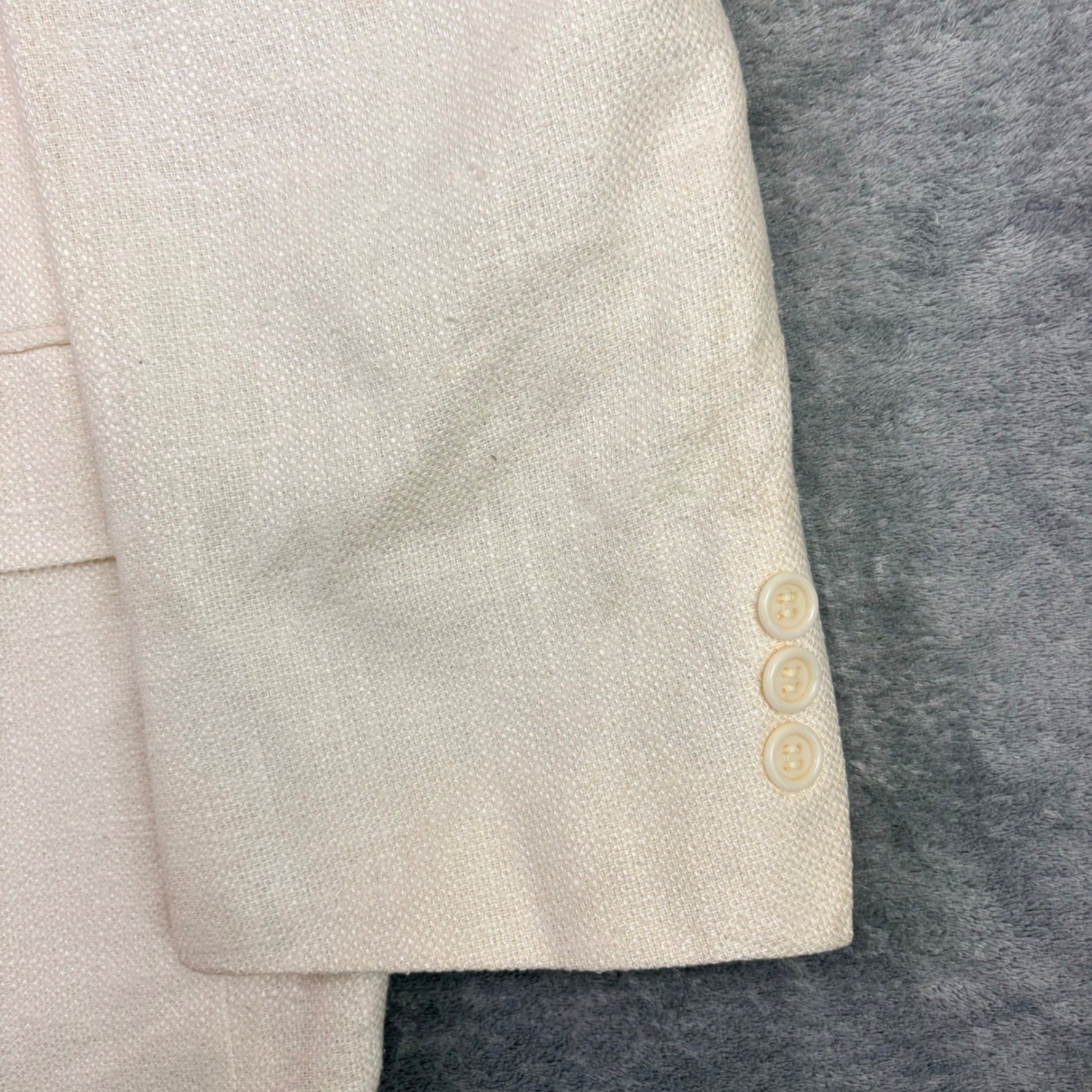 C&R Clothiers Mens 50R Off-White Raw Silk Blazer Two Button Sport Coat **Flaw