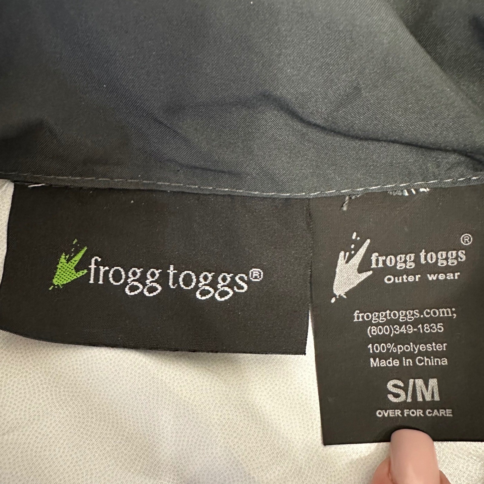 Frogg Toggs Mens Rain Jacket Full Zip Blue Gray Lightweight S/M Hood