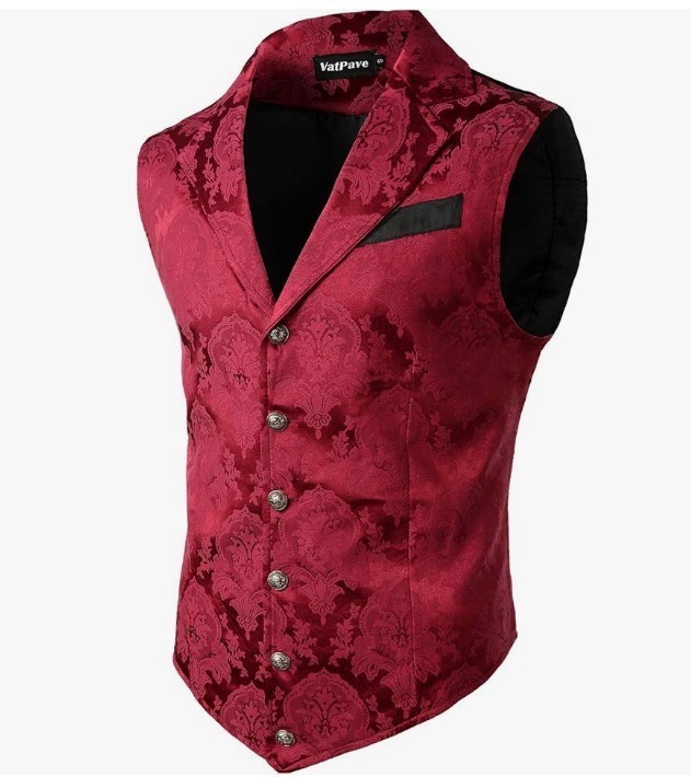 MEN’S VICTORIAN SUIT VEST ~ STEAMPUNK ~ GOTHIC by VATPAVE – Size Large