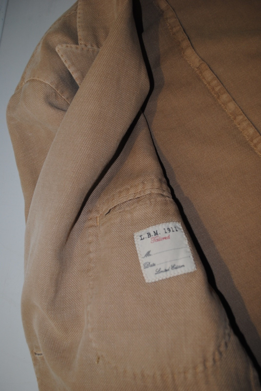 L.B.M. LUIGI BIANCHI MANTOVA JACKET SIZE 50 COTTON + RAMIE 550.00 CARD