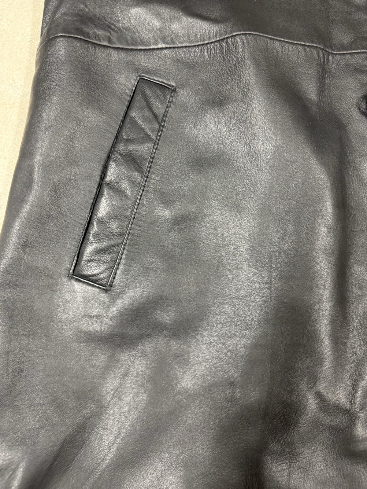 Decrum Leather Coat Men Size XL 100% Real Lambskin Black Jacket