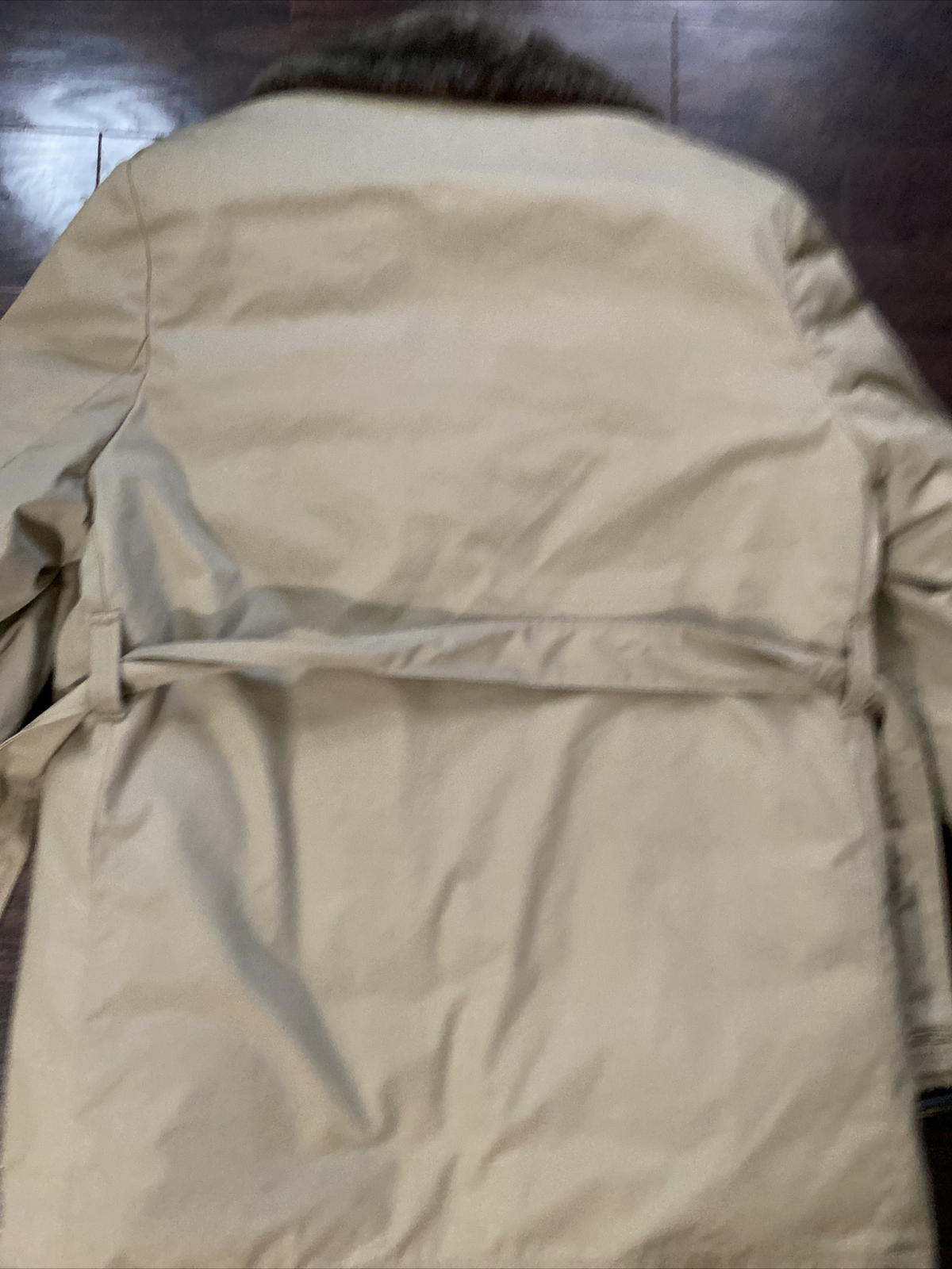 Vtg WOOLRICH Belted Fur Collar Car Coat Jacket Prime Northern Goose Down Mens 46
