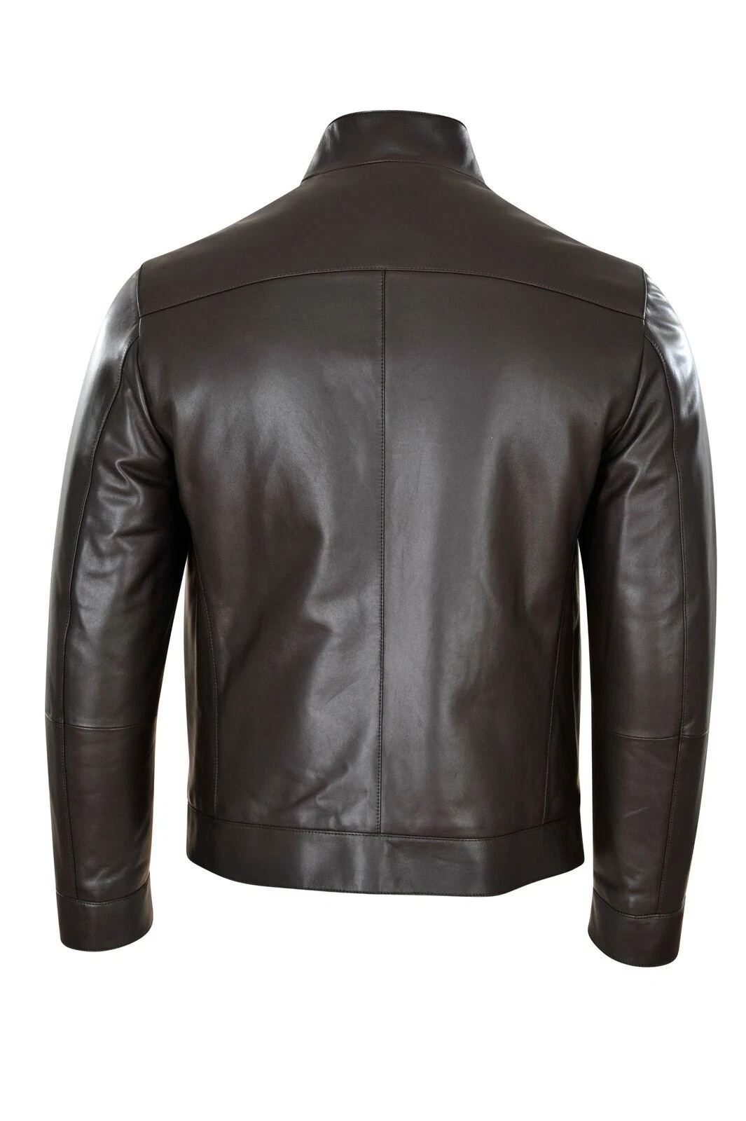 Men’s Dark Brown Lambskin Leather Jacket Style Motor Biker Jacket Size XS TO 3XL
