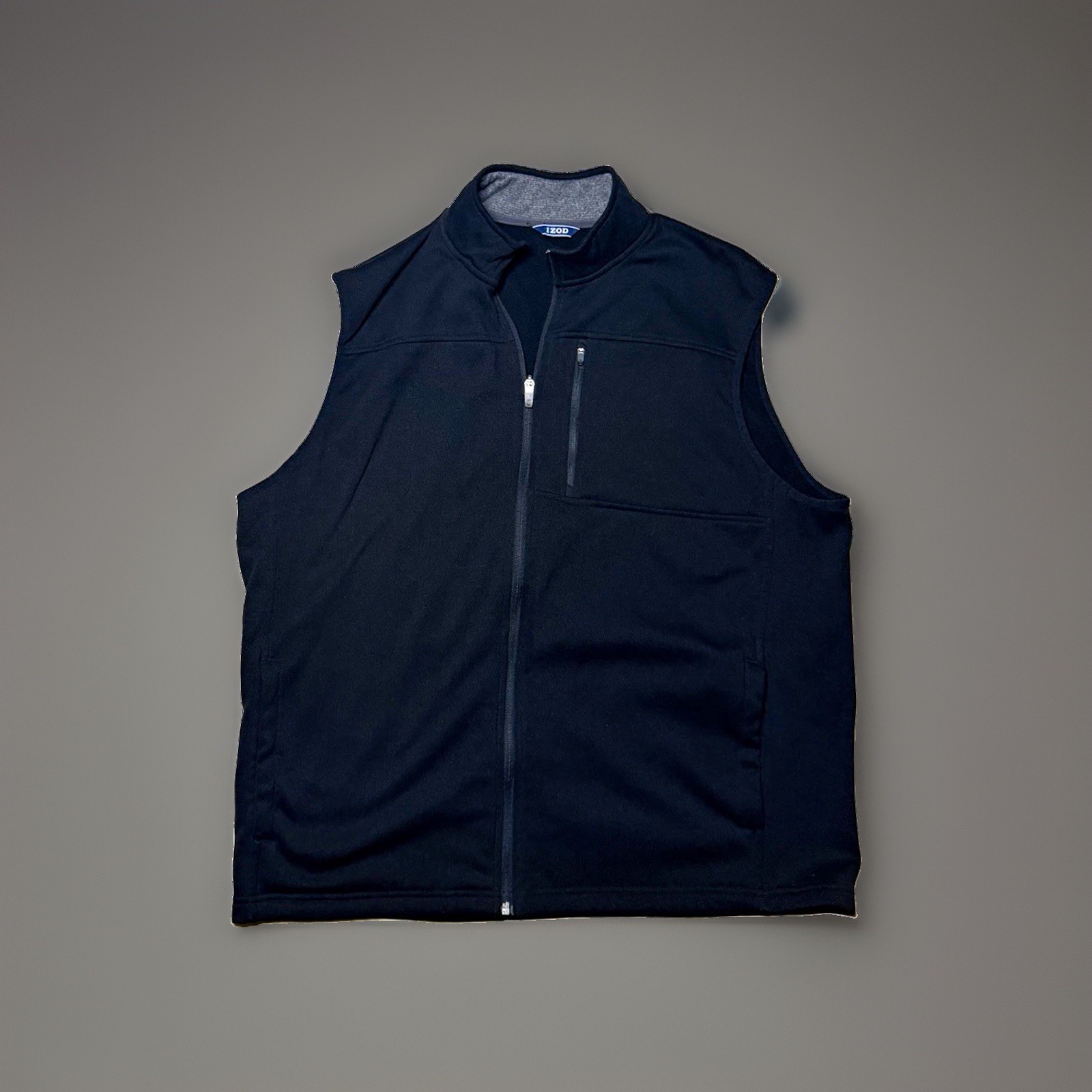 IZOD Men’s Black Full Zip Fleece Vest Regular Fit Big & Tall XLTG1