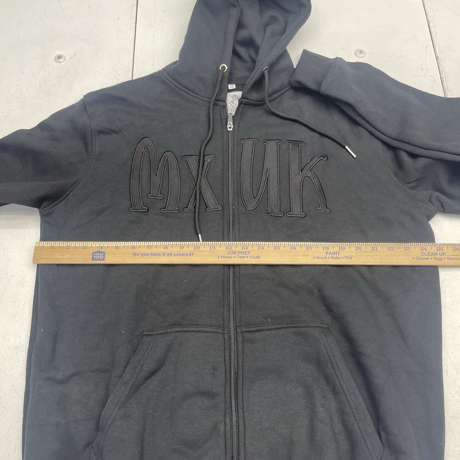 Me&U Kno Apparel Black Logo Hooded Zip Up Jacket Unisex Adults Size XXL