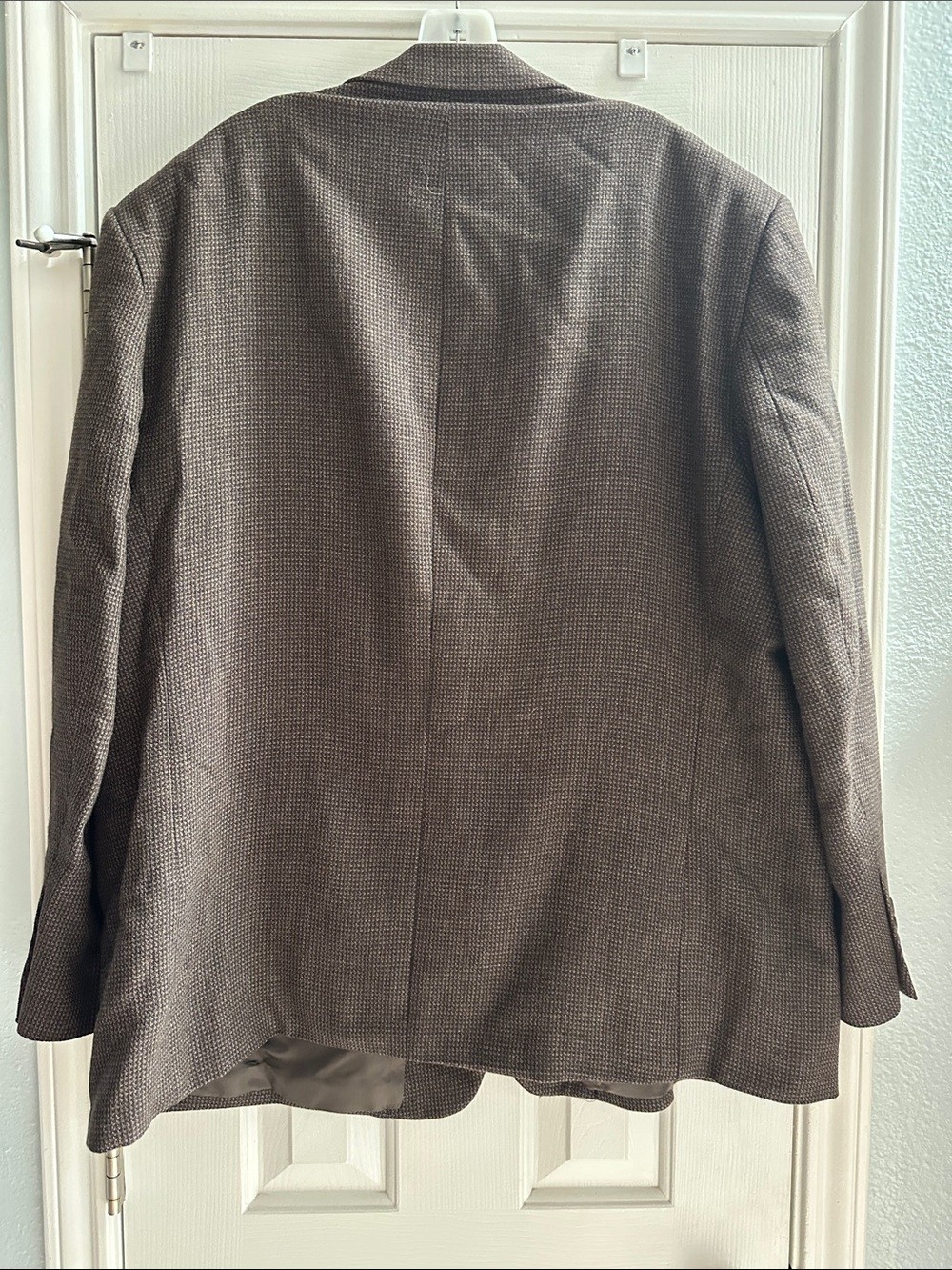 Pronto Uomo Brown Tweed Textured Two-Button Sport Coat Lambswool Mens 52R
