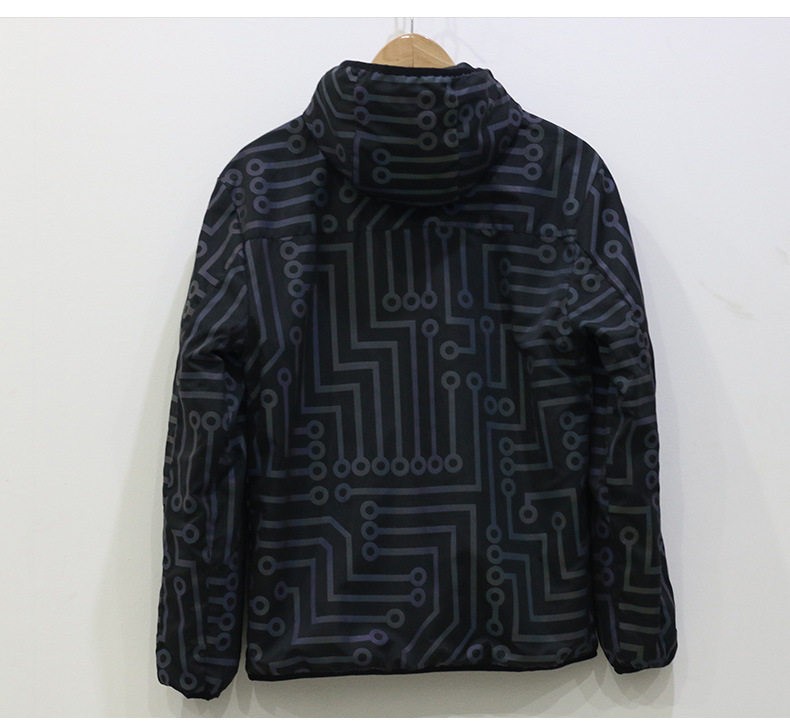 Colorful Reflective Circuit Pattern Jacket Rainbow Color Jacket Top + Pants