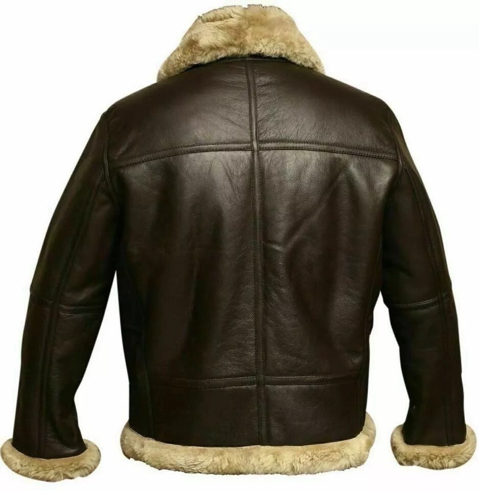 MENS B3 RAF AVIATOR SHEEP SKIN LEATHER BOMBER WINTER FLYING PILOT JACKET COAT