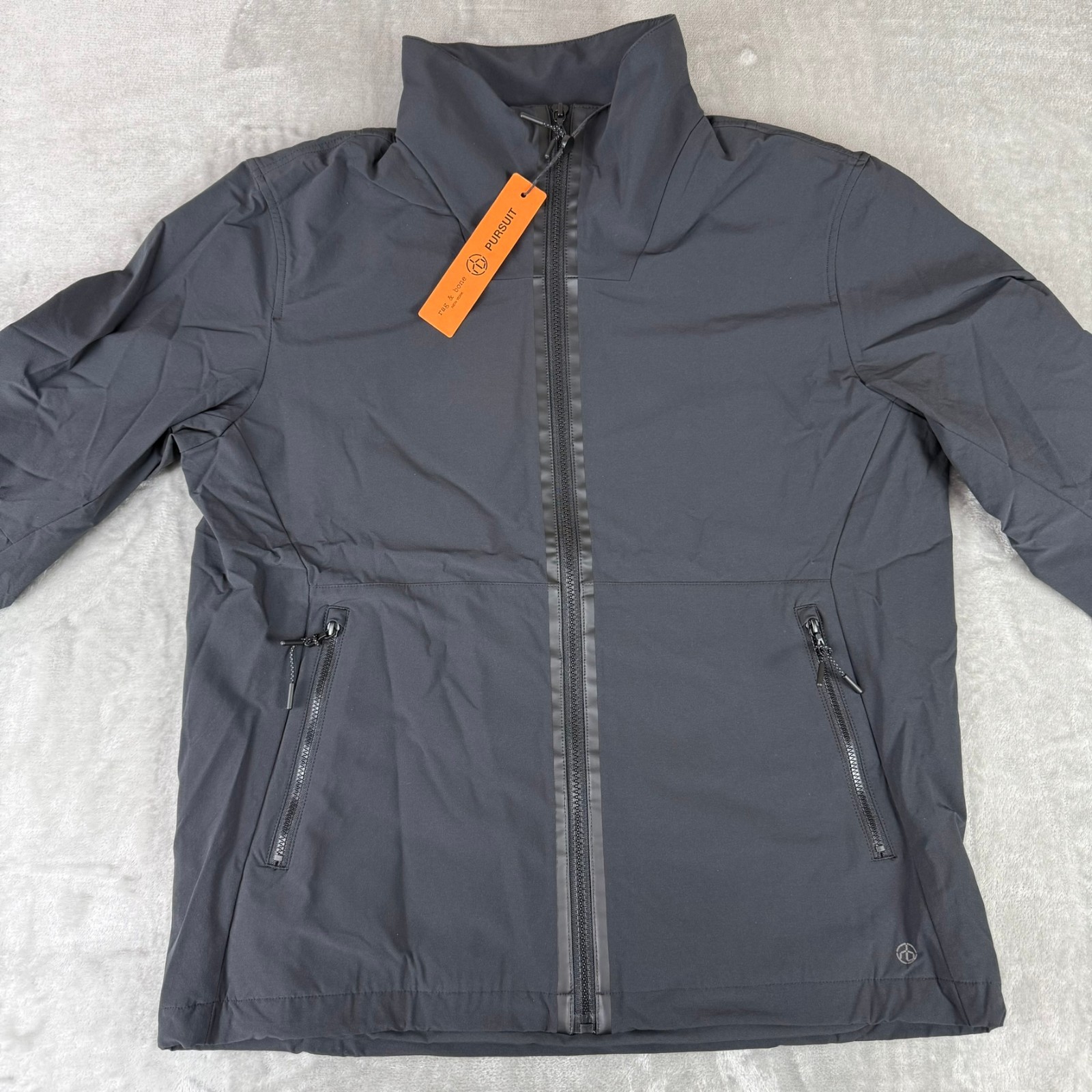 Rag & Bone Pursuit Pace Jacket Mens Small Black Stretch Nylon Spandex $548 NWT