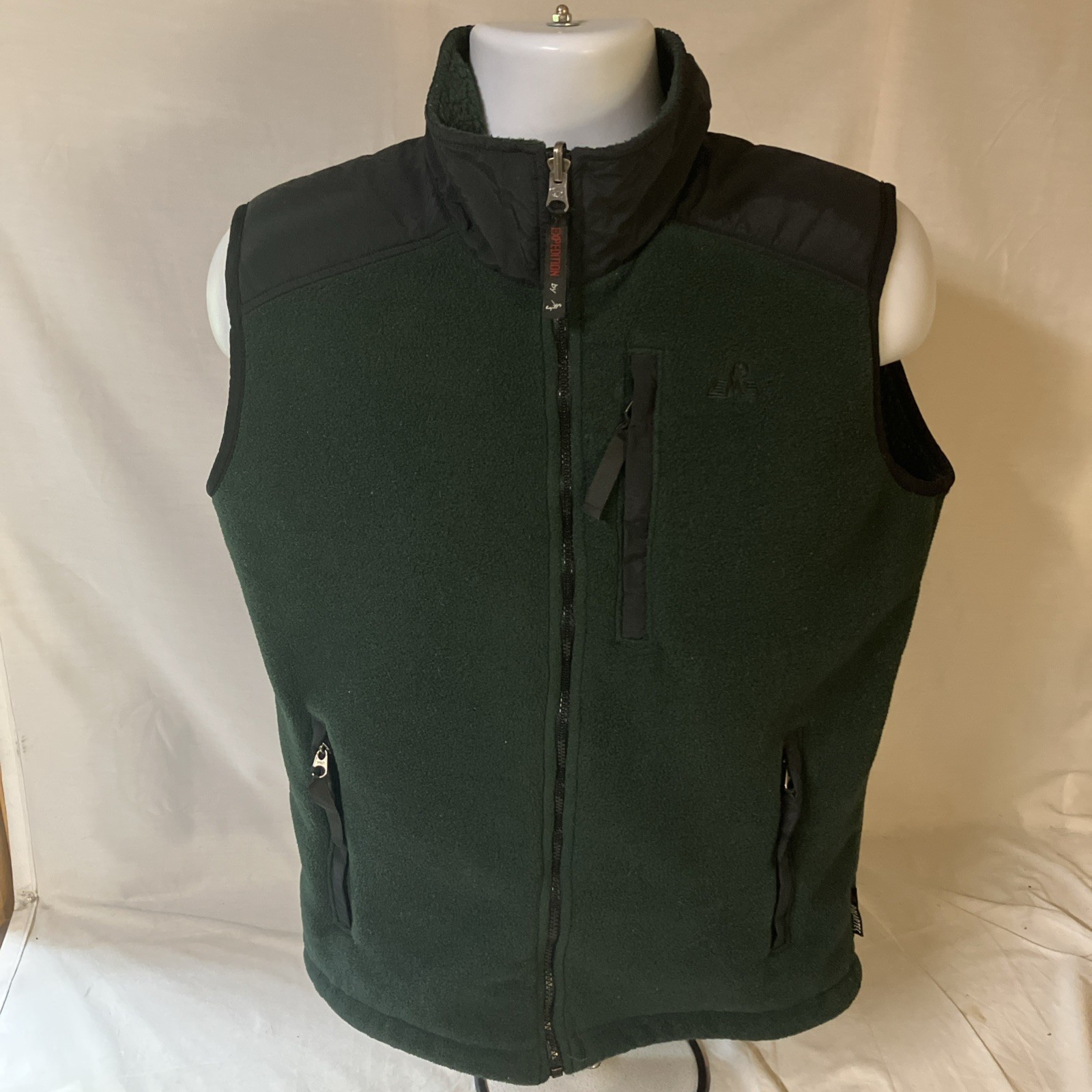 Eastern Mountain Sports EMS Polatec Fleece Vest Full Zip Green Free Shipping!