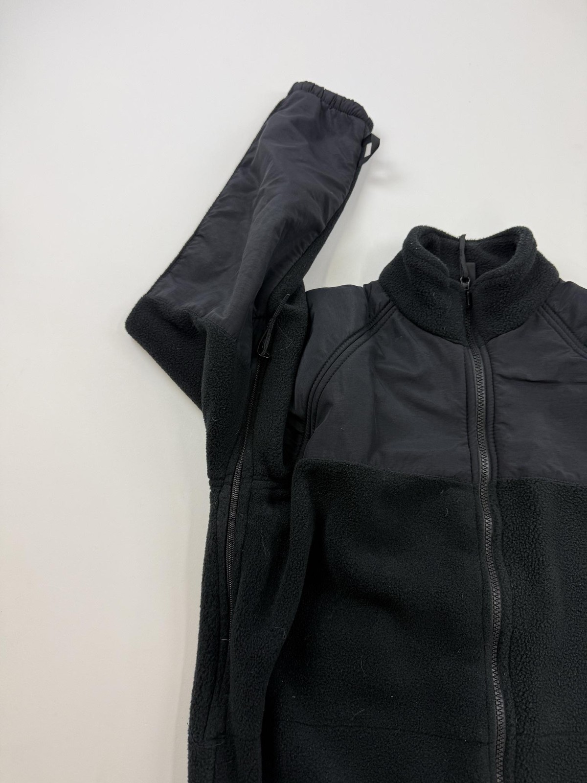 Navy Parka Military Jacket Mens Small Short Black Fleece Liner Full Zip US BIB