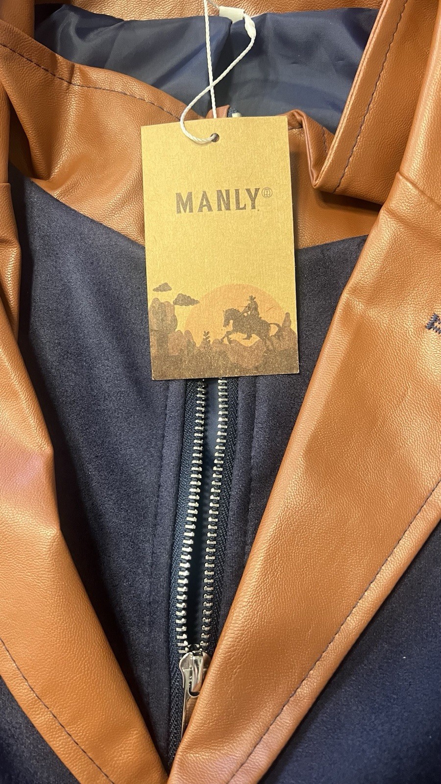 Manly Full Zip Jacket Mens Blue Casual Athletic Outerwear