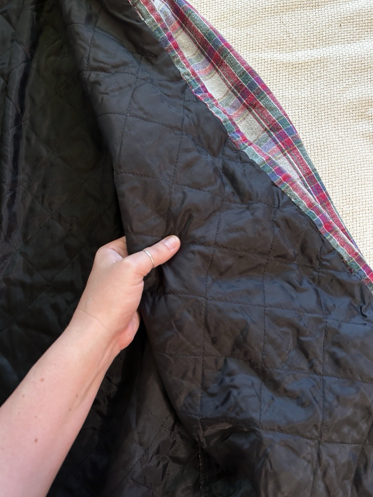 Vintage Field & Stream Quilted Lined Plaid Flannel Shirt Jacket Men’s Large