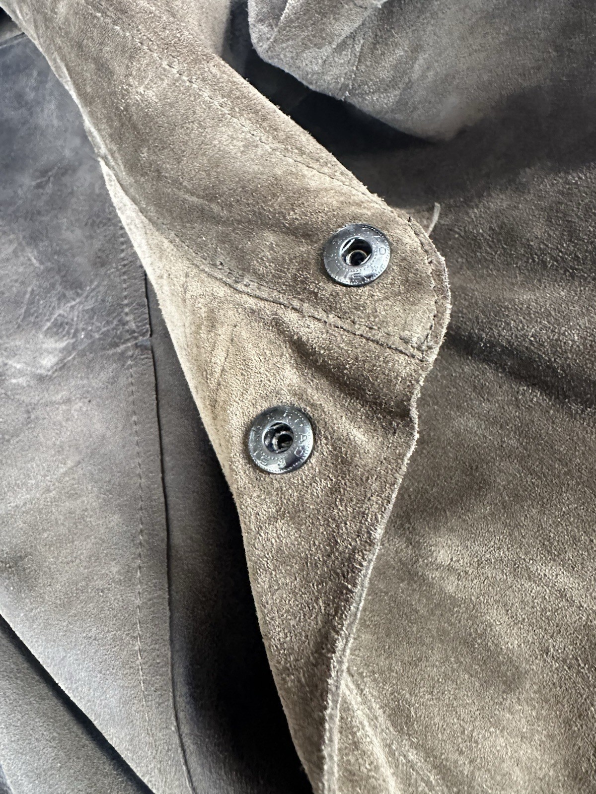 Andrew Marc mens suede leather jacket small olive brown